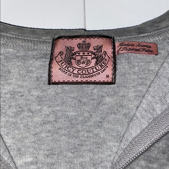 Grey Velour Juicy Couture Jacket Size Medium - Picture 2 of 3